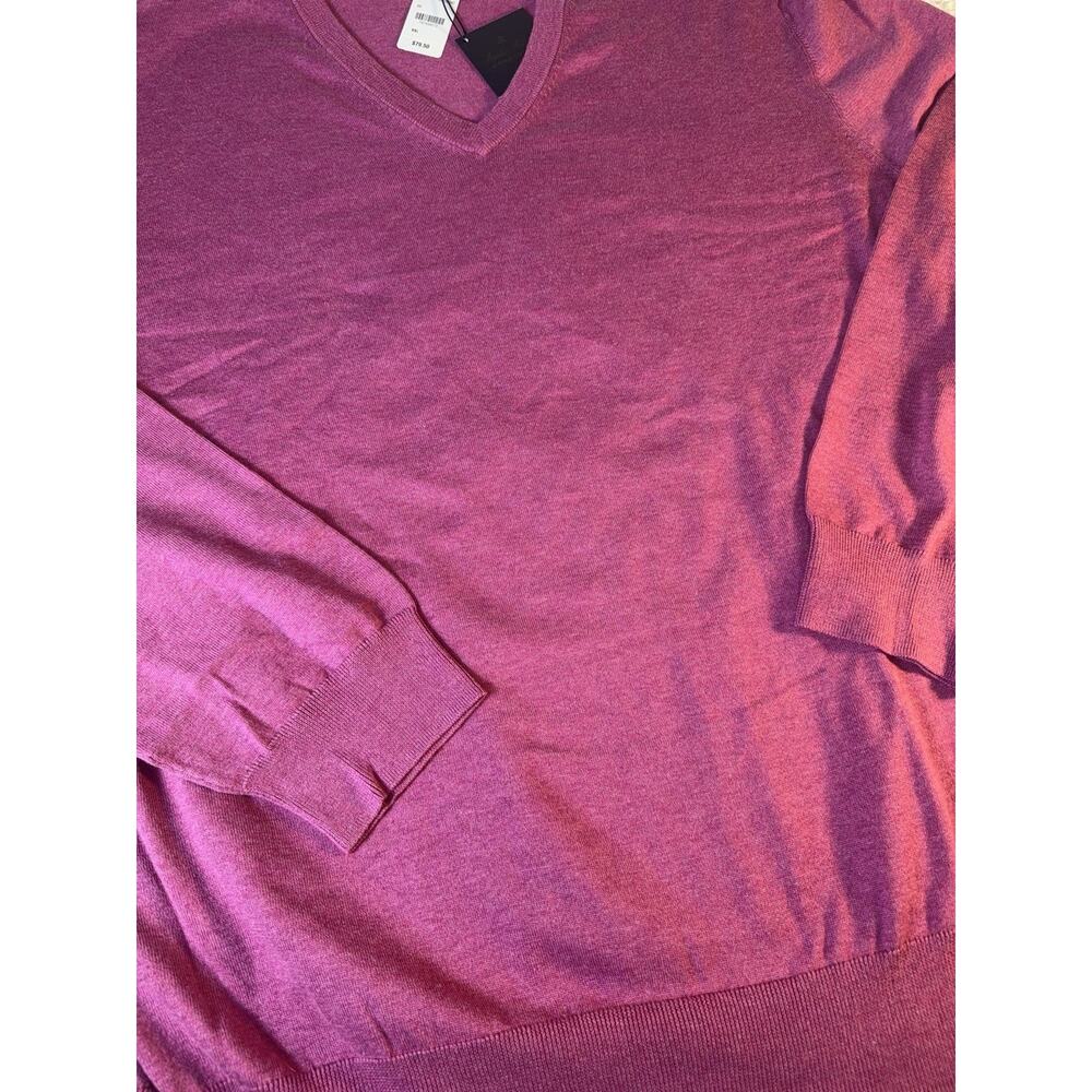Brooks Brothers Supima Cotton V Neck Sweater XXL NWT Purple Plum Luxury Preppy - Picture 3 of 8
